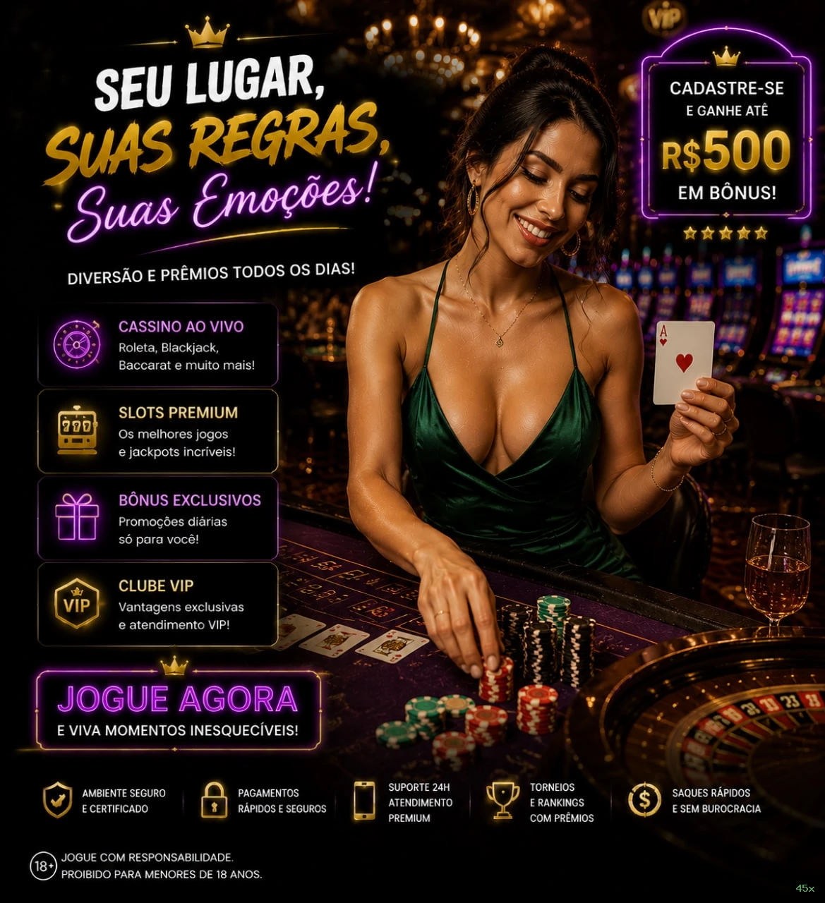 45x — plataforma segura e premiada de apostas